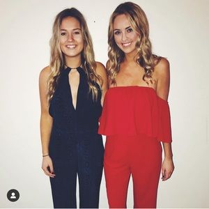 Red across the shoulder Zara Jumpsuit